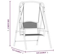 vidaXL Swing Bench 124 cm Black Steel, Black