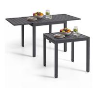 Tectake 1 Aluminum Garden Table Campos Extendable, Height-Adjustable - Dark Grey