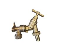Outdoor Garden Tap c/w Check Valve, 1/2" Hose Union Bib Cock + 15mm x 1/2" Compression Wall Plate Elbow