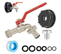 Outdoor Garden Tap Hose Garden Tap with 1/2" Red,IBC Tank Fittings Container Accessories 1/2 Inch,IBC Tank Adapter IBC Tank Valve for S60x6 Water Storage