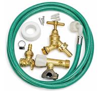 Outdoor Garden Tap Kit Solid Brass Outside Tap Kit with Including Union Nut Flanged Insert & Rubber Washer Quick Connector Screws & Wall Plugs DIY Hose Adaptor
