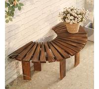Outdoor Garden Tree Bench Wooden Patio Outdoor Park Fan-Shaped Backless Bench,Multifunctional Slat All Weather Curved Benches for Garden Lawn Porch Park Backyard