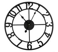 Outdoor Garden Wall Clock, 34/40cm Waterproof Vintage Metal Wall Clock Silent Operation Home Decoration for Patio, Porch or Pool Area(F-40CM)