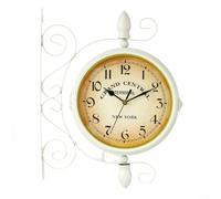 Outdoor Garden Wall Clock Vintage Style 36x28cm Plastic and Glass Weatherproof Battery Operated Easy to Hang with Large Arabic Numbers for Patio Balcony or Indoor Decor
