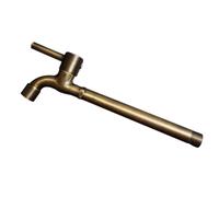 Outdoor Garden Wall-Mounted Cold Water Tap 18cm Stainless Steel Bronze Hose Connector with Single Handle & Mesh Cap for Pool Cleaning - Durable Stylish & Easy to Install