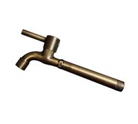 Outdoor Garden Wall-Mounted Cold Water Tap - Durable Stainless Steel Single Handle Mesh Cap 18cm Ideal for Pool Cleaning & Outdoor Use Bronze Finish