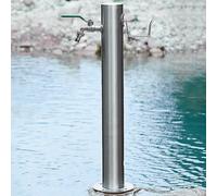 Outdoor Garden Water Column Faucet - Decorative Freestanding Stainless Steel Fountain Frost-Resistant for Irrigation (Silver 20.5 x 86 cm)