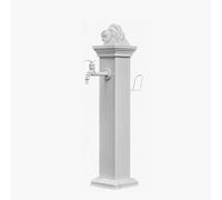 Outdoor Garden Water Column Faucet - Square Aluminum Fountain with Frost Protection Ground-Mounted for Farm Ranch & Backyard (White 72 cm/28 in)