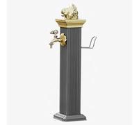 Outdoor Garden Water Column Faucet Square Fountain with Anti-Freeze Aluminum Alloy Ground-Mounted for Farm Ranch and Backyard Use (Gray 112 cm/44 in)