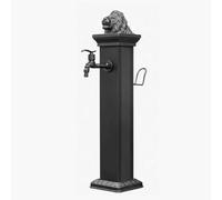 Outdoor Garden Water Column Faucet - Square Garden Fountain with Anti-Freeze Aluminum Alloy Ground-Mounted for Farm Ranch & Backyard Use (Black 112cm/44in)