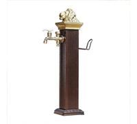 Outdoor Garden Water Column Faucet - Square Garden Fountain with Anti-Freeze Aluminum Alloy Ground-Mounted for Farm Ranch & Backyard Use (Red 72cm/28in)