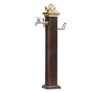 Outdoor Garden Water Column Tap Square Fountain with Antifreeze Aluminum Alloy Ground-Mounted for Farm Ranch & Backyard (Red 112cm/44in)