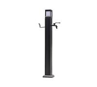 Outdoor Garden Water Column with Antifreeze Faucet & Sensor Light Aluminum Alloy Square Vertical Water Dispenser Hydrant Water Feature Fountain Spigot(113.5cm)