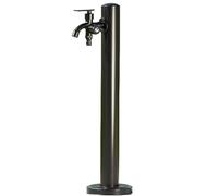 Outdoor Garden Water Column with BaseFreestanding Vertical Hose Holder Round/Square Water Tap Post Antifreeze & AntiRust Faucet Pillar for Courtyard Black