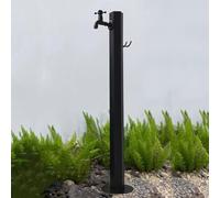 Outdoor Garden Water Column with Faucet - Freestanding Hexagonal Stainless Steel Water Feature, Round Thick Base, Easy Installation - Elegant Gold Design for Gardens and Patios