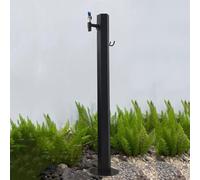 Outdoor Garden Water Column with Faucet, Freestanding Stainless Steel Water Feature, Hexagonal Design, Round Base, Easy Installation - Perfect for Patios and Gardens
