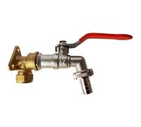 Outdoor Garden Watering Easy Turn Lever tap Complete with 15mm Copper Compression Water Pipe Backplate