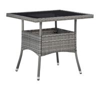 Outdoor Garden Yard Dining Table Poly Rattan and Glass Multi Colours vidaXL