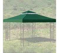 Outdoor Gazebo Canopy Replacement Cover 3m x 3m Waterproof Polyester Cloth Dark Green