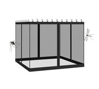Outdoor Gazebo Mosquito NettingUniversal Replacement Fly Net with er 4Panel Patio Sn Walls forand GardenBlack 305x365x220 cm