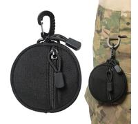 Outdoor Gear Box - Round Change Bag, Gear Holder, Earphone Pack, Key Rack, for Men Small Round Coin Case as Coin Purse Purse Purses, Black, Please refer to the description, Please refer to description