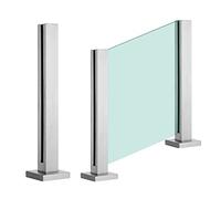 Outdoor Glass Balustrade Clamp for Staircase 304 Stainless Steel Support Bracket Vertical Poolside Barrier Post DIY Glass Railing Fittings End Post Color Option