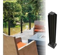 Outdoor Glass Railing Posts Kit - High-Temperature Resistant Balustrade with Easy Install Glass Connector Clips for Patios and Gardens