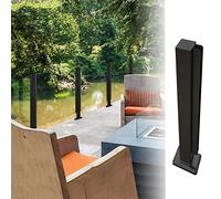 Outdoor Glass Railing Posts Kit - High-Temperature Resistant Balustrade with Easy Install Glass Connector Clips for Patios and Gardens