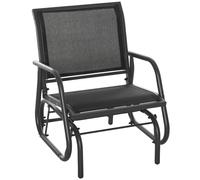 Outdoor Gliding Swing Chair Garden Seat w/ Mesh Seat Curved Back Steel Frame