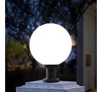 Outdoor Globe Lantern Post Mount Light Fixture - Round Outside Street Lighting Pillar for Garden Gate Ball Rear Column E27 Waterproof (25cm)