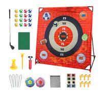 Outdoor Golf Game - Chipping Mat Battle Set, Synthetic Turf, Target Hole Design, Portable Foldable | Interactive Sports Training Aid for Family Yard Lawn Party Children Teen Adults