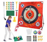 Outdoor Golf Game,Training Mat Golf Chipping Game Kit - 4 in 1 Sports Training Aid Golfing Accessories for Yard Practice Family Adults Kids Teen Backyard Boys Girls Men
