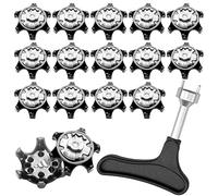 Outdoor Golf Shoe Spikes Bootoow 16 PCS soft Golf Spikes Studs with 1 PCS Handheld Golf Shoe Spike Wrench