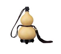 Outdoor Gourd Water Bottle - 500ml/1L Handcrafted Flagon, Medieval Style Hu Lu Pendant, Natural Gourd Wine Flask with Copper Mouth | fengg shuii Decoration for Home, Office, Cosplay, Daily Use