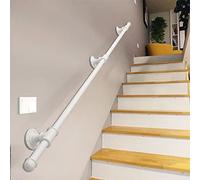 Outdoor Grab Handles, White Stair Rails and Handrails, Staircase Handrail Banister Stairs Rail Support Kit, 1m 1.5m 2m 2.5m 3m Stairway Railing, Wall Mounted (Size : 8ft/2.4m)