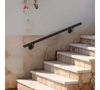 Outdoor Grab Rail, 1-20ft Black Metal Wrought Iron Stairs Handrail for Indoor Stair Concrete Steps Porch Gardens, Non-Slip Staircases Railing Handrails Banister(11ft/330cm)