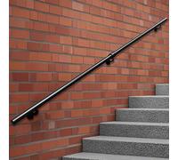 Outdoor Grab Rail, 80cm 1m 1.5m 2m 3m 4m 5m 6m Staircase Bannister Hand Rails Support Kit, Stairway Railing for External Outside Wall Mount, Black(2.6ft/80cm)