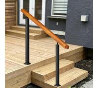 Outdoor Grab Rail, with 2 Black Wrought Iron Posts