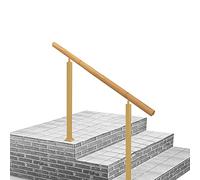 Outdoor Grab RailWrought Iron & Solid Wood for 12 StepsEasy Installation Stylish Design85cm Height 80cm Length