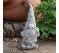 Outdoor Grey Solar Gonk Statue Light Garden Patio Path Outside Ornament