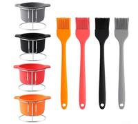 Outdoor Grill Caddy Silicone - Multi Bowl Spice Rack for Condiments Sauces Oils - Compact BBQ Organizer for Picnic Table Top Grey 14x11x9cm(1)