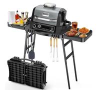 Outdoor Grill Stand for Ninja Woodfire Grill(OG701 OG850 OG951), Ninja Pizza Oven, Air fryer, 51in Large Space for Blackstone 17"/22" Griddle, Onni Pizza Oven, Adjustable Height (26"-34")