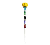 Outdoor Ground Posts - Thirteen Inch Garden, Plant Pumpkin Stopper, Decorative Beads with Crystal Accents, Vibrant Ornamental Garden Markers, Colorful Landscape Border | Patio Flowerbed Path