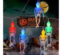 Outdoor Halloween Decor 30 LED String Lights, 15ft Halloween Decoration, Battery/USB Powered, 2 Lighting Modes, Indoor/Outdoor for Home, Yard, Patio Spooky Decor (White, One Size)