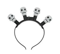 Outdoor Halloween Decor Day Of The Dead Hairband Hair Hoop Flashing Halloween Decoration Accessories LED Light Hairband Headpiece For Women Girls Kids Trick Or Day Girly Stuff ( White, 21X20. 5X3CM)