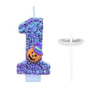 Outdoor Halloween Decor Halloween Birthday Candle Pumpkin Head Digital Candle Cake Decoration 3D Blue Digital Cupcake Topper Decoration Cake Topper Celebration Supplies (B, 8. 5 * 5.* 2. 5cm)