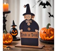 Outdoor Halloween Decorations Halloween Home Wooden Sign,3D Witch Gnome Wood Block Tabletop Fall Decoration 6. 25" x 5. 75" Spider DecorationsBlack,15. 5X10X4cm