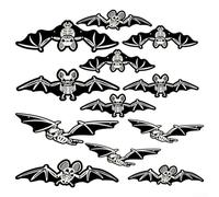 Outdoor Halloween Hanging Decor Luminous Flying, Pack of 12 or 24, Made with Weather Resistant PP Material, Emitting Bright Glow for Eerie Night Ambiance (12 pcs)