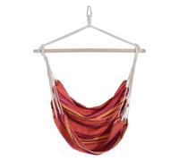 Outdoor Hammock Hanging Rope Chair Garden Yard Patio Swing Seat Wooden With High Quality Cotton Cloth And Ropes Red