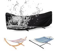 Outdoor Hammock Rain Cover Waterproof Garden Hammock Replacement Covers for Double Hammocks with Stand Size 285x80x17cm Black